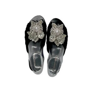 Sophia Webster Satin Crystal Embellished Slides Mule  - Size 7.5